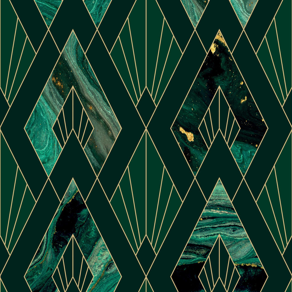 Emerald And Gold Fabric Wallpaper and Home Decor  Spoonflower